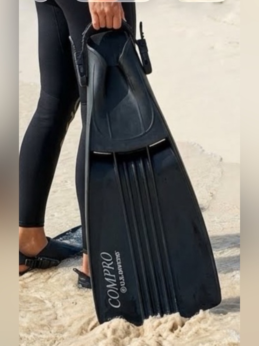 Vintage COMPRO Scuba Diving Swim Fins Large unisex Size 6-8 (40-42) EUC